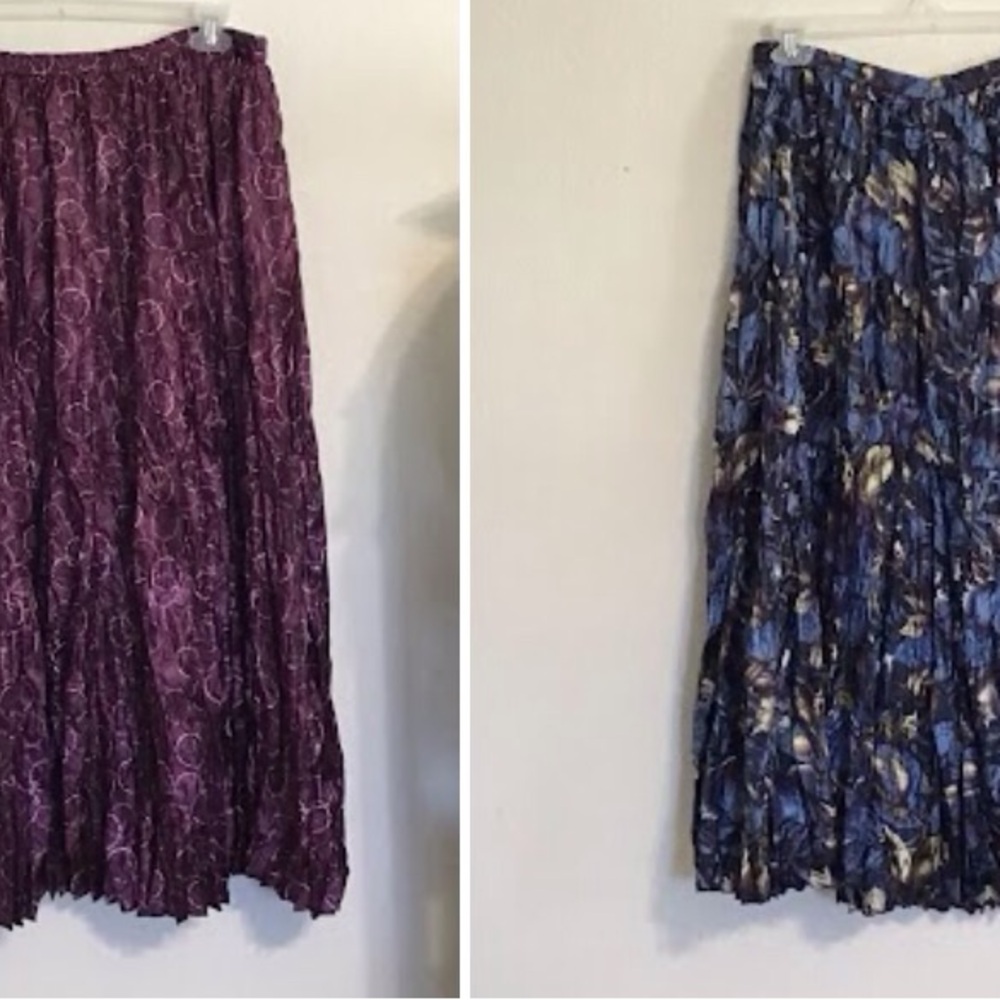 Elegant Purple and Blue Women's double sided Skirt. Size L/XL - Picture 2 of 9